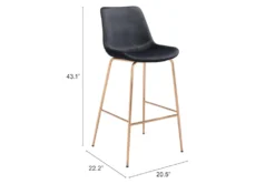 Black Velvet Bucket Bar Stool -Furniture Store 304450 black metal bar stool detail 48