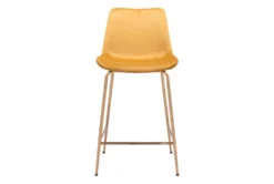 Yellow Velvet Bucket Counter Stool -Furniture Store 304452 yellow metal dining chair detail 45