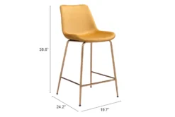 Yellow Velvet Bucket Counter Stool -Furniture Store 304452 yellow metal dining chair detail 50