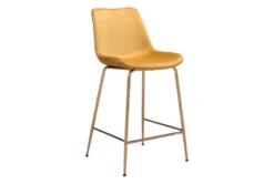 Yellow Velvet Bucket Counter Stool