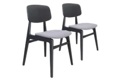 Modern Grey & Black Dining Chair Set Of 2