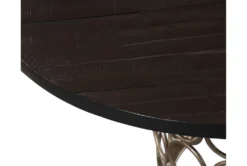 Tina Brass 55" Round Dining Table -Furniture Store 304603 brown wood dining table detail 45