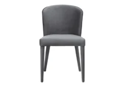 Marry Grey Velvet Dining Chair -Furniture Store 304624 grey fabric dining chair front 02