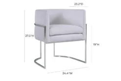 Elle Grey Velvet Dining Chair With Silver Leg -Furniture Store 304638 grey fabric dining chair side 15