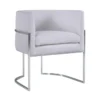Elle Grey Velvet Dining Chair With Silver Leg -Furniture Store 304638 grey fabric dining chair signature 01