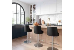 Meagan Black And Silver Adjustable Stool -Furniture Store 304671 black fabric counter height stool room 85