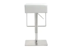 Elle White Stainless Adjustable Swivel Barstool 21 Elle White Stainless Adjustable Swivel Barstool -Furniture Store 304730 white fabric bar stool back 82