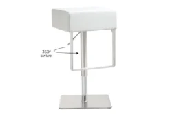 Elle White Stainless Adjustable Swivel Barstool 15 Elle White Stainless Adjustable Swivel Barstool -Furniture Store 304730 white fabric bar stool detail 44