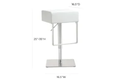 Elle White Stainless Adjustable Swivel Barstool 16 Elle White Stainless Adjustable Swivel Barstool -Furniture Store 304730 white fabric bar stool detail 45