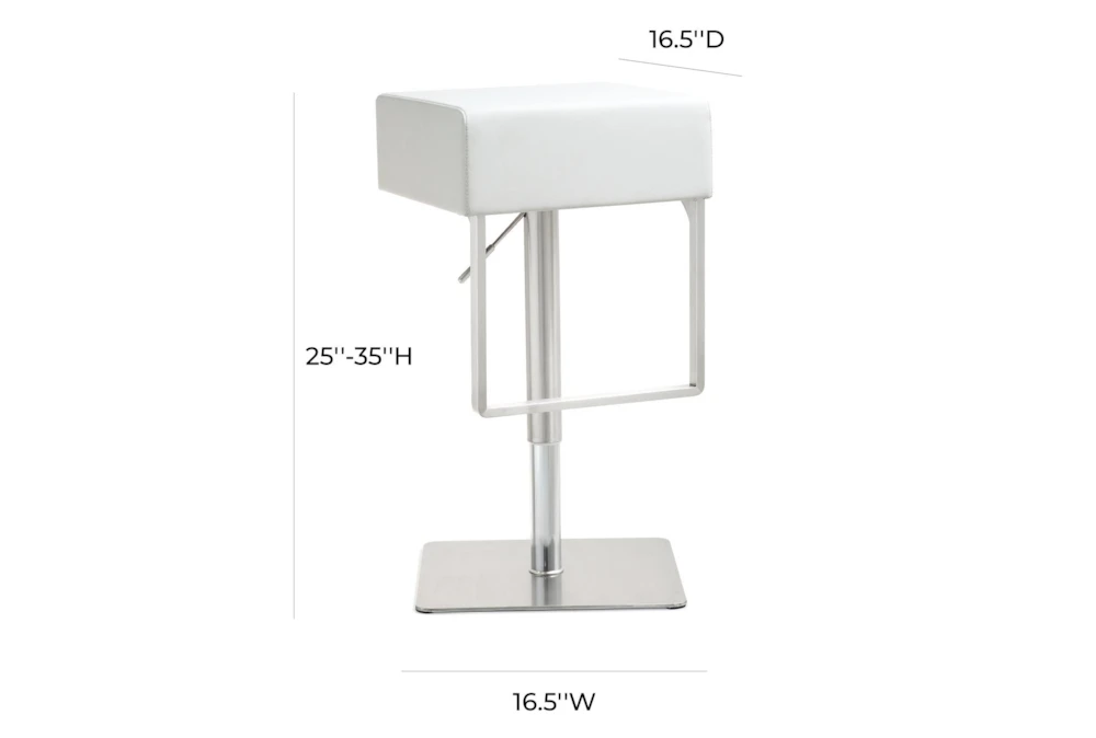 Elle White Stainless Adjustable Swivel Barstool 7 Elle White Stainless Adjustable Swivel Barstool - Image 5