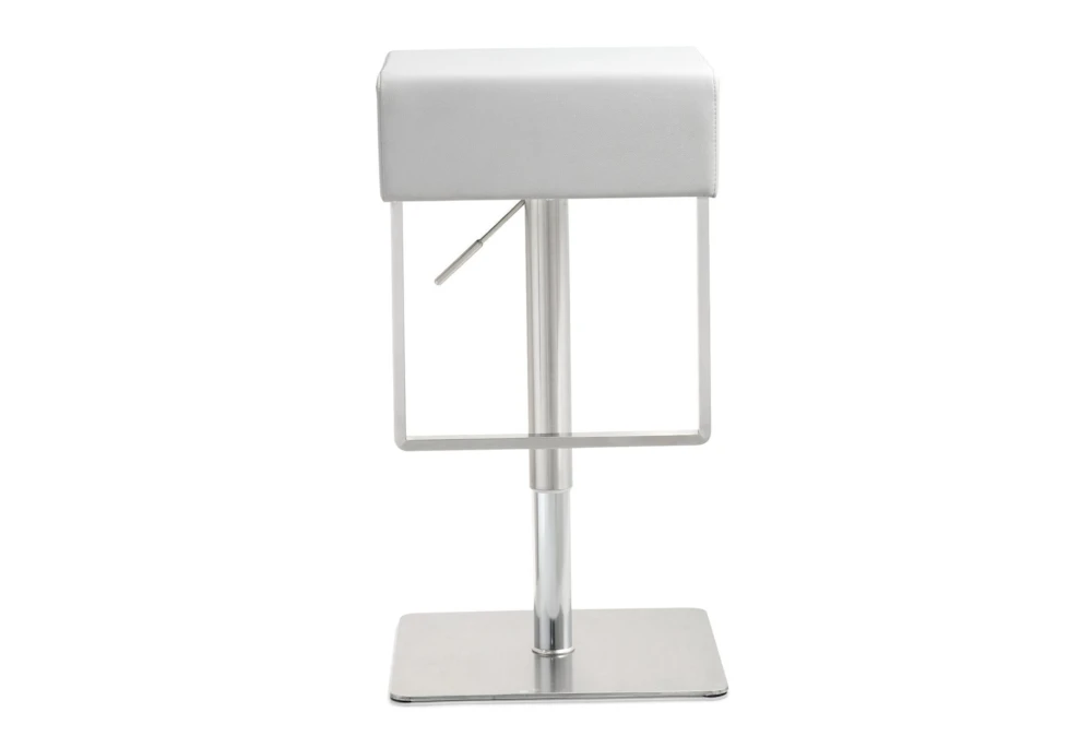Elle White Stainless Adjustable Swivel Barstool 4 Elle White Stainless Adjustable Swivel Barstool - Image 2
