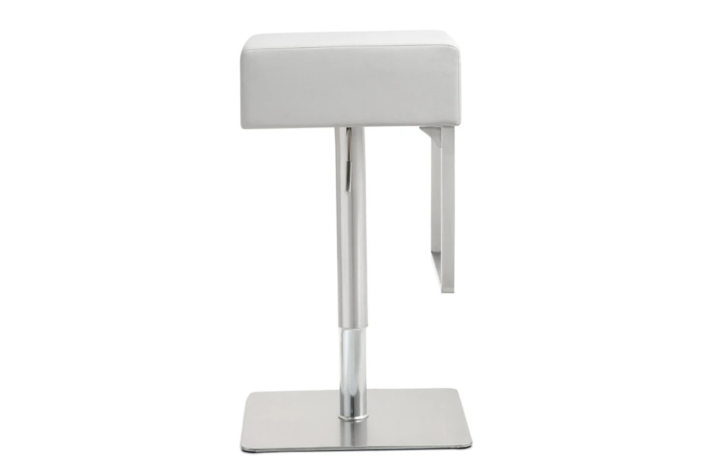 Elle White Stainless Adjustable Swivel Barstool 5 Elle White Stainless Adjustable Swivel Barstool - Image 3