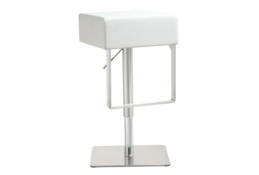 Elle White Stainless Adjustable Swivel Barstool 3 Elle White Stainless Adjustable Swivel Barstool