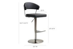 Cam Black On Black Adjustable Steel Barstool -Furniture Store 304768 black fabric bar stool detail 50