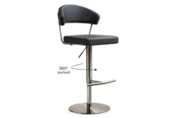 Cam Black On Black Adjustable Steel Barstool -Furniture Store 304768 black fabric bar stool detail 51