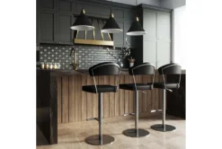 Cam Black On Black Adjustable Steel Barstool -Furniture Store 304768 black fabric bar stool room 86