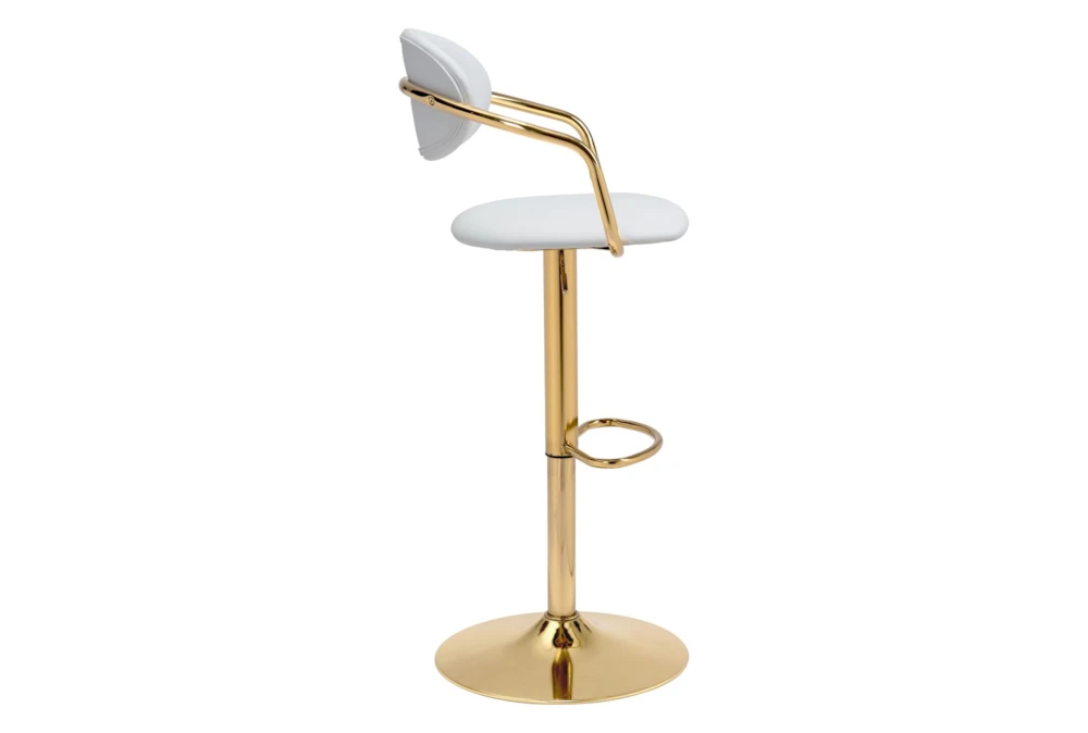 Guss White & Gold Adjustable Swivel Bar Stool 4 Guss White & Gold Adjustable Swivel Bar Stool - Image 2