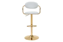 Guss White & Gold Adjustable Swivel Bar Stool 14 Guss White & Gold Adjustable Swivel Bar Stool -Furniture Store 304862 metal detail 45