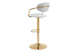 Guss White & Gold Adjustable Swivel Bar Stool 16 Guss White & Gold Adjustable Swivel Bar Stool -Furniture Store 304862 metal detail 47