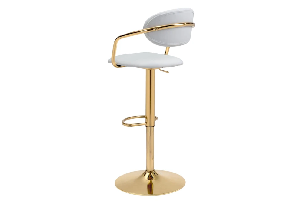 Guss White & Gold Adjustable Swivel Bar Stool 7 Guss White & Gold Adjustable Swivel Bar Stool - Image 5