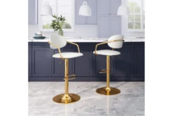 Guss White & Gold Adjustable Swivel Bar Stool 21 Guss White & Gold Adjustable Swivel Bar Stool -Furniture Store 304862 metal room 86