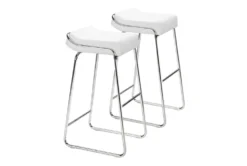 Edge White Backless Barstool Set Of 2