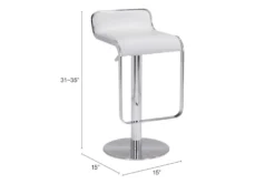 Equinox White Adjustable Barstool -Furniture Store 304885 metal detail 49