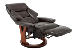 Nigel Brown Faux Leather Swivel Recliner With Adjustable Headrest -Furniture Store 304967 brown polyurethane recliner detail 44