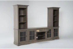 Preston II 3 Piece 70" Entertainment Center -Furniture Store 305215 beige wood media wallentertainment center side 19