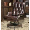 Dundee Leather Rolling Desk Chair -Furniture Store 305253 brown leather office chair signature 01