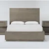 Pierce Natural King Storage 3 Piece Bedroom Set With 2 1-Drawer Nightstands -Furniture Store 305320 natural wood bedroom set signature 01