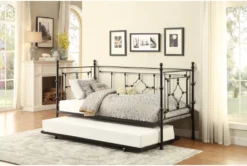 Juliette Twin Metal Daybed With Trundle -Furniture Store 305503 black metal daybed room 86