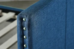 Tulney Blue Twin Upholstered Daybed With Trundle -Furniture Store 305506 blue fabric daybed detail 48