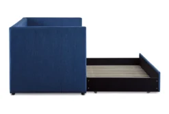 Tulney Blue Twin Upholstered Daybed With Trundle -Furniture Store 305506 blue fabric daybed side 16