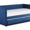 Tulney Blue Twin Upholstered Daybed With Trundle -Furniture Store 305506 blue fabric daybed signature 01 1