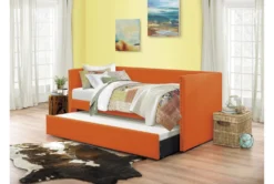 Tulney Orange Twin Upholstered Daybed With Trundle 23 Tulney Orange Twin Upholstered Daybed With Trundle -Furniture Store 305518 orange fabric daybed room 86