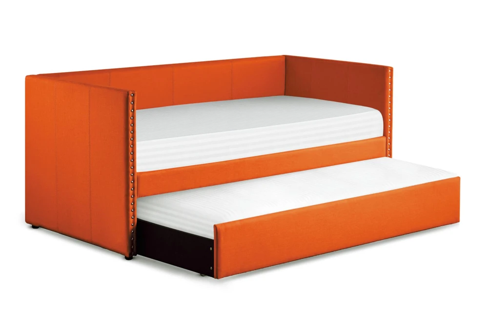 Tulney Orange Twin Upholstered Daybed With Trundle 5 Tulney Orange Twin Upholstered Daybed With Trundle - Image 3