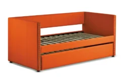 Tulney Orange Twin Upholstered Daybed With Trundle 18 Tulney Orange Twin Upholstered Daybed With Trundle -Furniture Store 305518 orange fabric daybed side 17