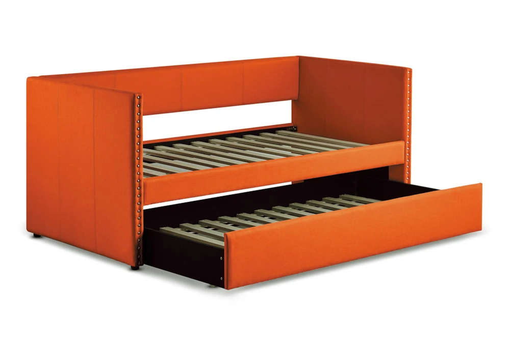 Tulney Orange Twin Upholstered Daybed With Trundle 9 Tulney Orange Twin Upholstered Daybed With Trundle - Image 7