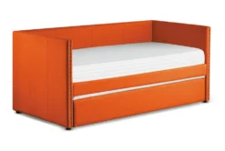 Tulney Orange Twin Upholstered Daybed With Trundle
