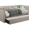 Callie Twin Upholstered Daybed With Trundle -Furniture Store 305521 grey fabric daybed signature 01 1