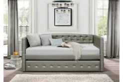 Joan Twin Daybed With Trundle -Furniture Store 305533 silver fabric daybed room 85