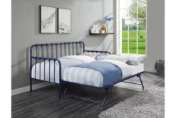 Adalie Navy Twin Metal Daybed With Lift-Up Trundle -Furniture Store 305542 blue metal daybed room 86