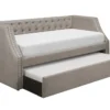 Freya Twin Upholstered Daybed With Trundle -Furniture Store 305673 grey fabric daybed signature 01
