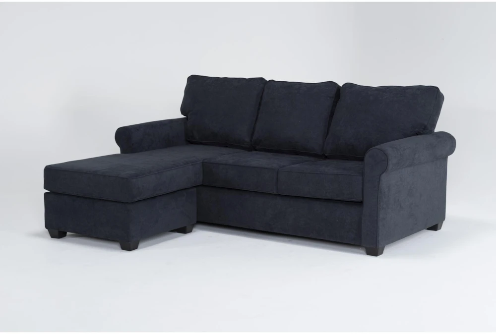 Athos Midnight Blue 86" Queen Sleeper Sofa With Reversible Chaise 4 Athos Midnight Blue 86" Queen Sleeper Sofa With Reversible Chaise - Image 2