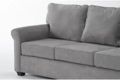 Athos Vintage 86" Queen Sleeper Sofa With Reversible Chaise -Furniture Store 305942 grey fabric reversible sofa chaise detail 45