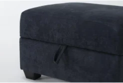 Midnight Blue Storage Ottoman -Furniture Store 305963 blue fabric ottoman detail 45