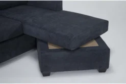 Aramis Midnight Blue 83" Queen Sleeper Sofa With Reversible Chaise -Furniture Store 305966 blue fabric reversible sofa chaise detail 44