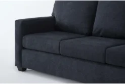Aramis Midnight Blue 83" Queen Sleeper Sofa With Reversible Chaise -Furniture Store 305966 blue fabric reversible sofa chaise detail 45