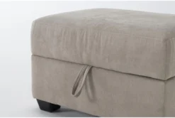 Cream Storage Ottoman -Furniture Store 305987 beige fabric ottoman detail 45
